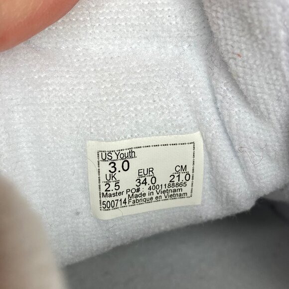 Vans Old School Slip On Lace Up White on White Checkerboard Youth US Size 3 - Picture 9 of 9